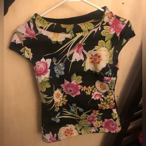 American Eagle Outfitters Floral Blouse Shirt Top Size S very thick material